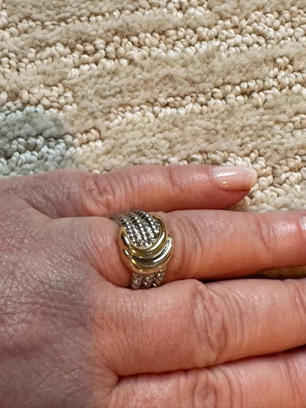 Atterri Two-Tone  Ring - Silver and Gold (Size 8) looks like a name brand ring - Picture 3 of 5